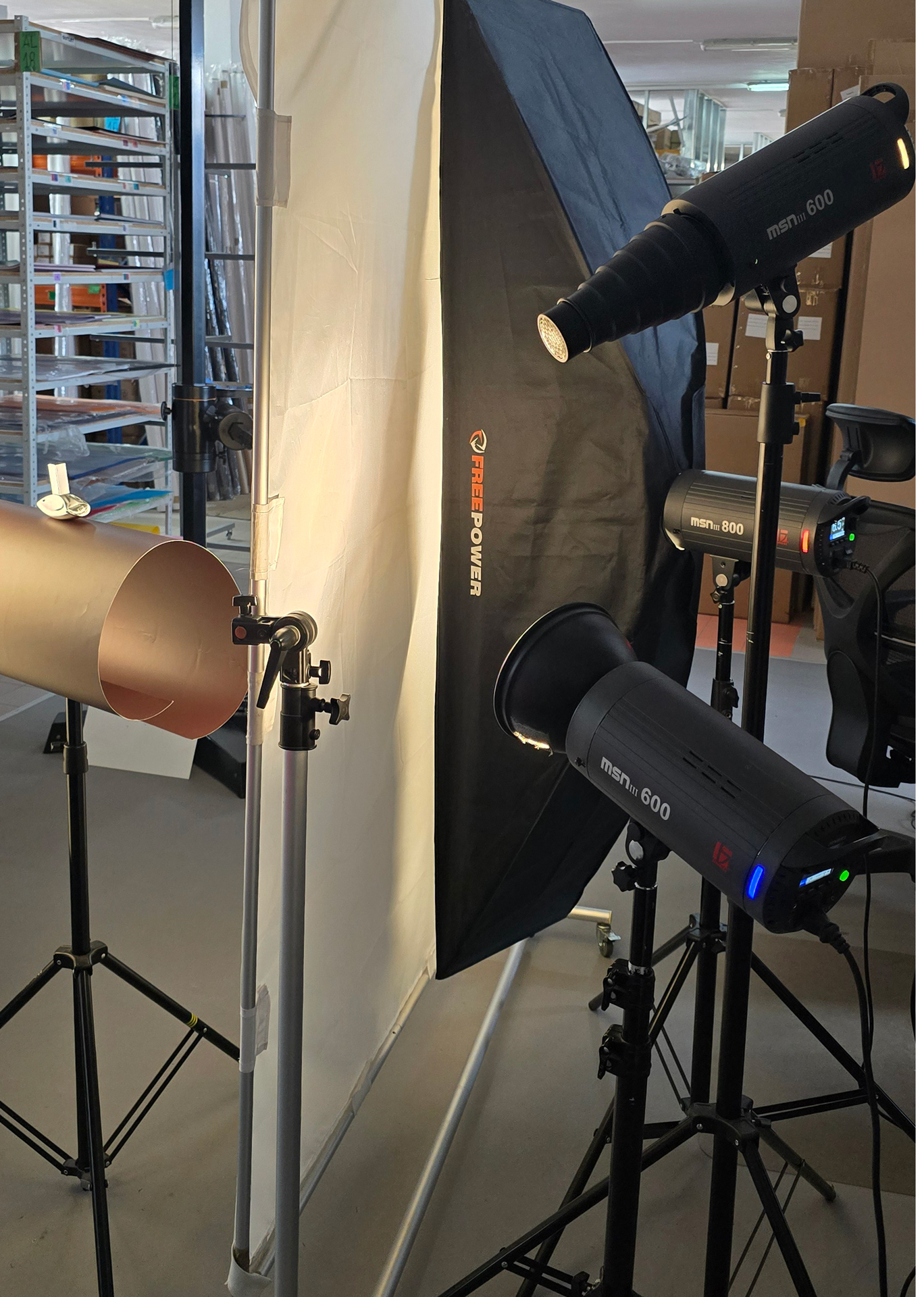 lampy jinbei msn iii i flagi fotograficzne w studio